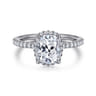 Hart - 14K White Gold Elongated Cushion Hidden Halo Diamond Engagement Ring - 0.4 ct