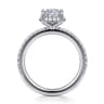 Hart - 14K White Gold Elongated Cushion Hidden Halo Diamond Engagement Ring - 0.4 ct