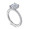 Hart - 14K White Gold Elongated Cushion Hidden Halo Diamond Engagement Ring - 0.4 ct