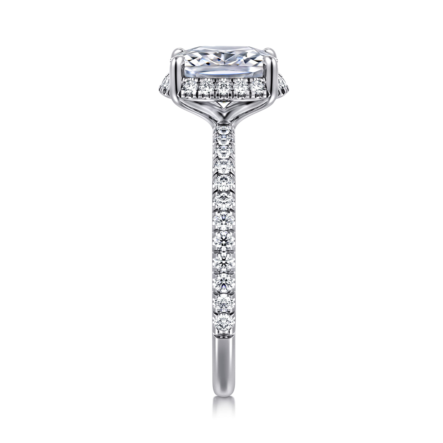 Hart - 14K White Gold Elongated Cushion Hidden Halo Diamond Engagement Ring - 0.4 ct - Shot 4