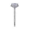 Hart - 14K White Gold Elongated Cushion Hidden Halo Diamond Engagement Ring - 0.4 ct