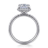 Talisa - 14K White Gold Elongated Cushion Hidden Halo Diamond Engagement Ring - 0.45 ct