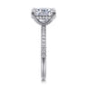 Allison - 14K White Gold Elongated Cushion Hidden Halo Diamond and Engagement Ring - 0.3 ct