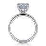 Adela - 14K White Gold Elongated Cushion Hidden Halo Diamond Engagement Ring - 0.4 ct