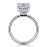 14K White Gold Elongated Cushion Hidden Halo Diamond Engagement Ring - 0.44 ct