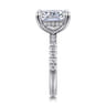 14K White Gold Elongated Cushion Hidden Halo Diamond Engagement Ring - 0.44 ct