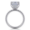 Adela - 14K White Gold Elongated Cushion Hidden Halo Diamond Engagement Ring - 0.4 ct