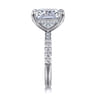 Adela - 14K White Gold Elongated Cushion Hidden Halo Diamond Engagement Ring - 0.4 ct