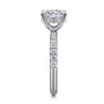 Adela - 14K White Gold Elongated Cushion Hidden Halo Diamond Engagement Ring - 0.4 ct