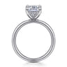 Peace - 14K White Gold Elongated Cushion Hidden Halo Diamond Engagement Ring - 0.08 ct