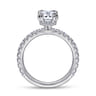 Alina - 14K White Gold Hidden Halo Emerald Cut Diamond Engagement Ring - 0.51 ct