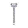 Alina - 14K White Gold Hidden Halo Emerald Cut Diamond Engagement Ring - 0.51 ct