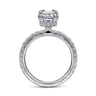 Alina - 14K White Gold Hidden Halo Emerald Cut Diamond Engagement Ring - 0.68 ct