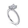 Hart - 14K White Gold Hidden Halo Emerald Cut Diamond Engagement Ring - 0.27 ct