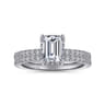 Hart - 14K White Gold Hidden Halo Emerald Cut Diamond Engagement Ring - 0.27 ct