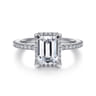 Hart - 14K White Gold Hidden Halo Emerald Cut Diamond Engagement Ring - 0.3 ct