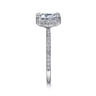 Hart - 14K White Gold Hidden Halo Emerald Cut Diamond Engagement Ring - 0.3 ct