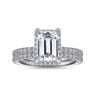 Hart - 14K White Gold Hidden Halo Emerald Cut Diamond Engagement Ring - 0.35 ct