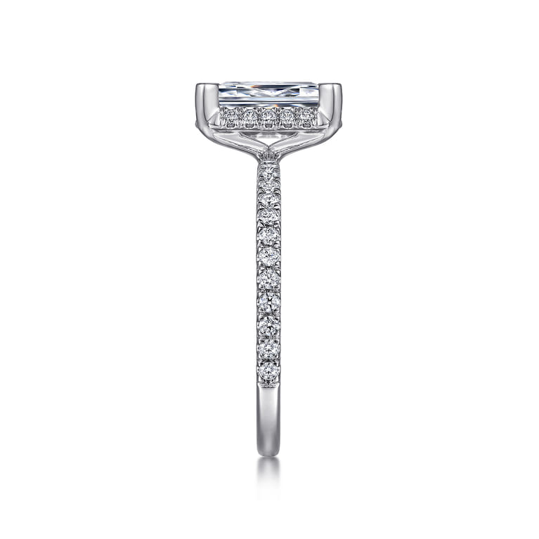 Hart - 14K White Gold Hidden Halo Emerald Cut Diamond Engagement Ring - 0.35 ct - Shot 5