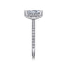 Hart - 14K White Gold Hidden Halo Emerald Cut Diamond Engagement Ring - 0.35 ct