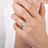 Hart - 14K White Gold Hidden Halo Emerald Cut Diamond Engagement Ring - 0.35 ct