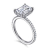 Noa - 14K White Gold Emerald Cut Diamond Engagement Ring - 0.5 ct