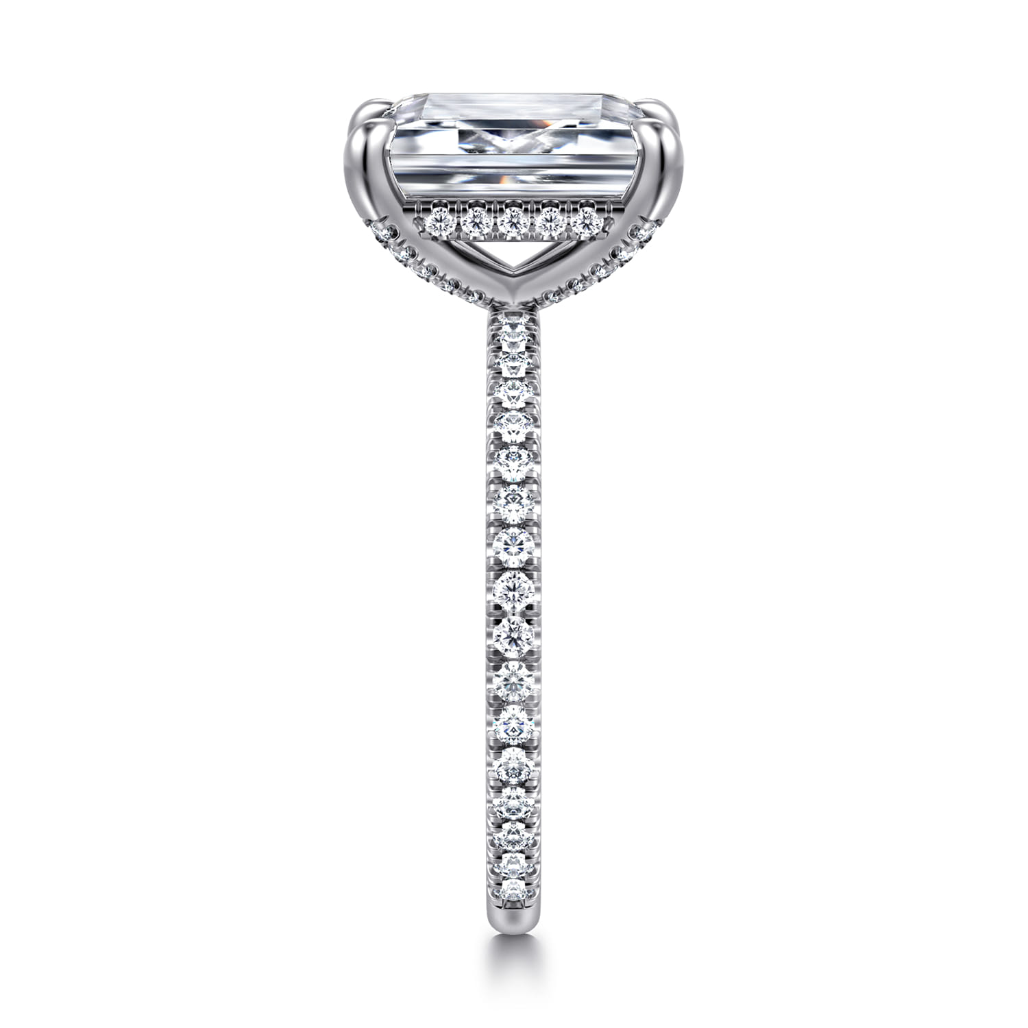 Noa - 14K White Gold Emerald Cut Diamond Engagement Ring - 0.5 ct - Shot 5