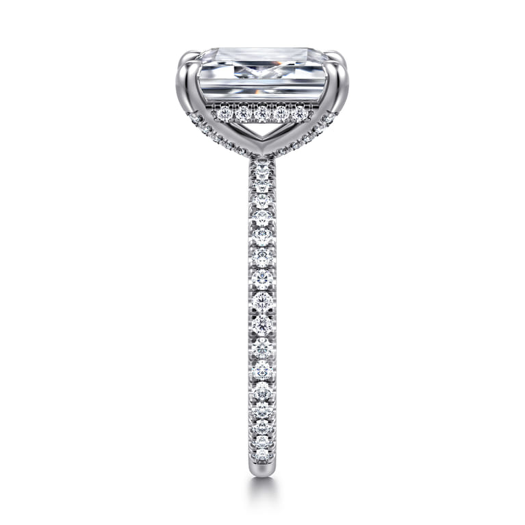 Noa - 14K White Gold Emerald Cut Diamond Engagement Ring - 0.5 ct - Shot 5