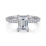 Noa - 14K White Gold Emerald Cut Diamond Engagement Ring - 0.45 ct