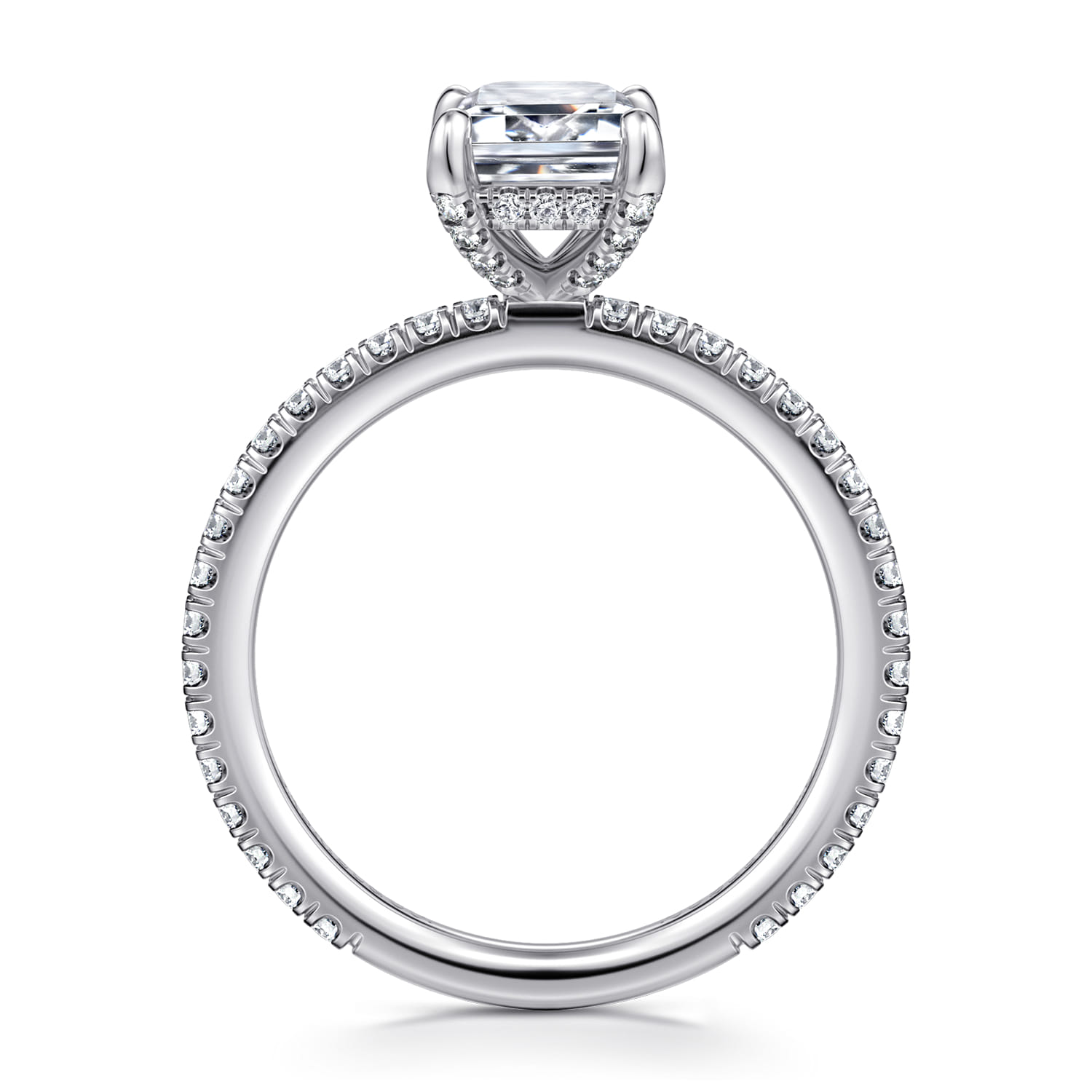Noa - 14K White Gold Emerald Cut Diamond Engagement Ring - 0.45 ct - Shot 2