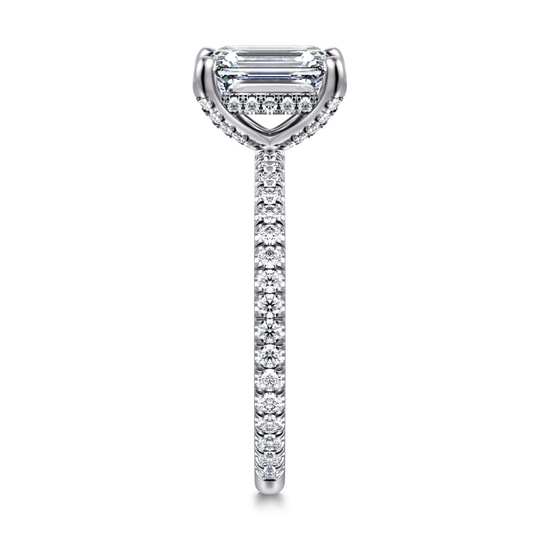 Noa - 14K White Gold Emerald Cut Diamond Engagement Ring - 0.45 ct - Shot 4