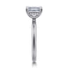 Cari - 14K White Gold Emerald Cut Diamond Engagement Ring - 0.05 ct