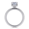Rainah - 14K White Gold Hidden Halo Emerald Cut Diamond Engagement Ring - 0.12 ct