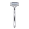 Rainah - 14K White Gold Hidden Halo Emerald Cut Diamond Engagement Ring - 0.12 ct