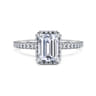 Senne - 14K White Gold Emerald Cut Hidden Halo Diamond Engagement Ring - 0.4 ct
