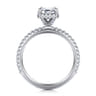 Senne - 14K White Gold Emerald Cut Hidden Halo Diamond Engagement Ring - 0.4 ct