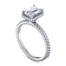 Senne - 14K White Gold Emerald Cut Hidden Halo Diamond Engagement Ring - 0.4 ct