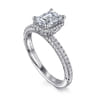 Caly - 14K White Gold Emerald Cut Halo Diamond Engagement Ring - 0.5 ct