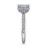 Caly - 14K White Gold Emerald Cut Halo Diamond Engagement Ring - 0.5 ct