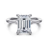 Ericka - 14K White Gold Emerald Cut Diamond Engagement Ring - 0.15 ct