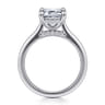 Ericka - 14K White Gold Emerald Cut Diamond Engagement Ring - 0.15 ct