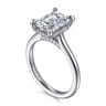 Ericka - 14K White Gold Emerald Cut Diamond Engagement Ring - 0.15 ct