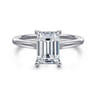 Ericka - 14K White Gold Emerald Cut Diamond Engagement Ring - 0.13 ct