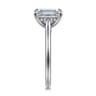Ericka - 14K White Gold Emerald Cut Diamond Engagement Ring - 0.13 ct