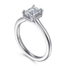 Aldon - 14K White Gold Emerald Cut Halo Diamond Engagement Ring - 0.07 ct