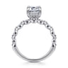 Adeena - 14K White Gold Emerald Cut Hidden Halo Diamond Engagement Ring - 0.3 ct