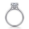 Azucena - 14K White Gold Emerald Cut Solitaire Diamond Engagement Ring - 0.09 ct