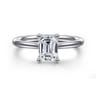 Azucena - 14K White Gold Emerald Cut Solitaire Diamond Engagement Ring - 0.05 ct