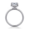 Seattle - 14K White Gold Emerald Cut Hidden Halo Diamond Engagement Ring - 0.12 ct