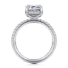 Suede - 14K White Gold Emerald Cut Hidden Halo Diamond Engagement Ring - 0.3 ct